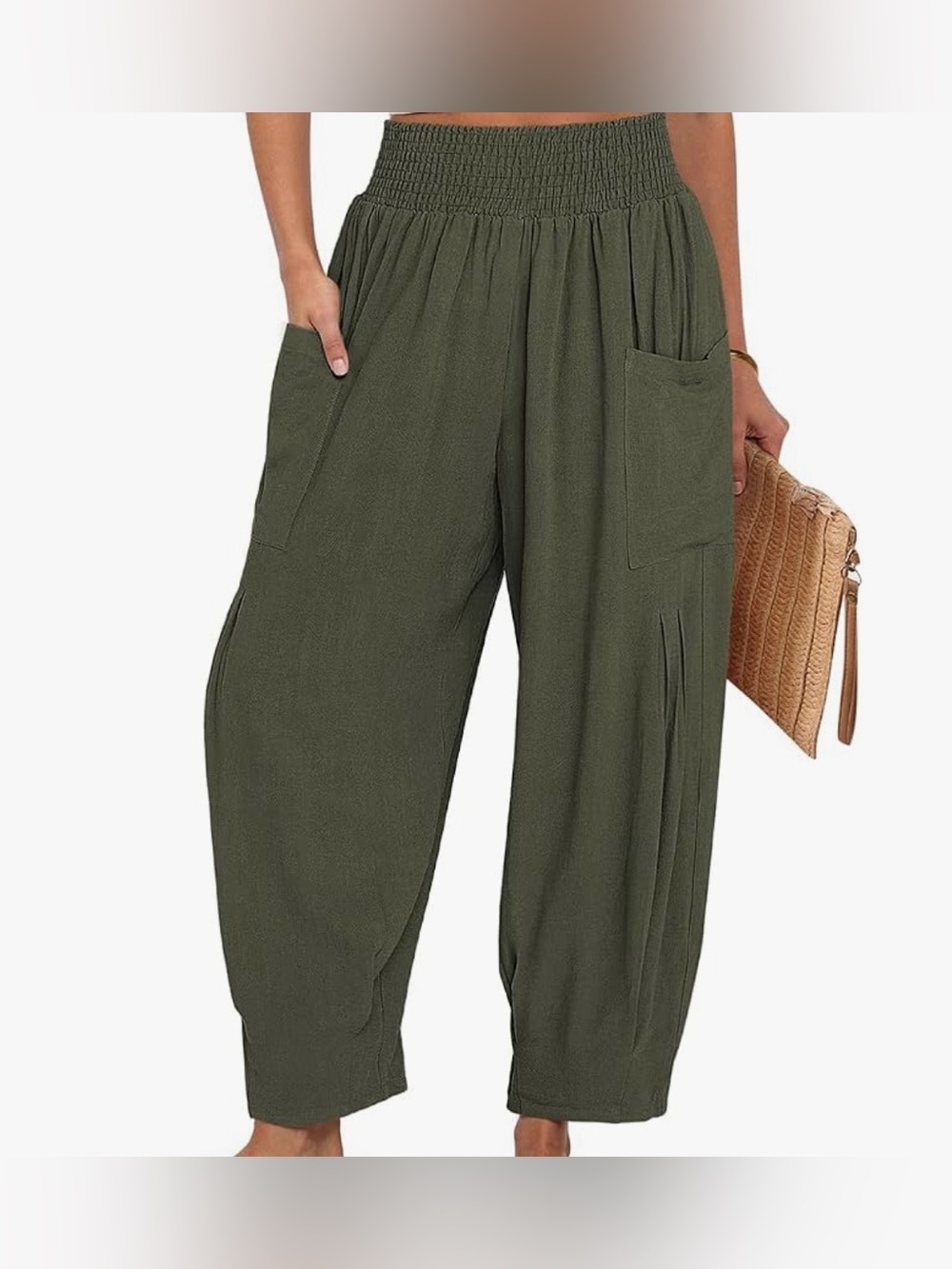Tarse linen Wide-Leg baggy palazzo Pants